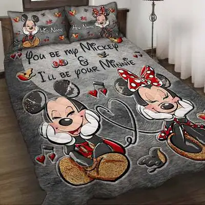 Personalized You Be My Mickey And I’ll Be Your Minnie Mouse  Quilt Bed Set • $76.50