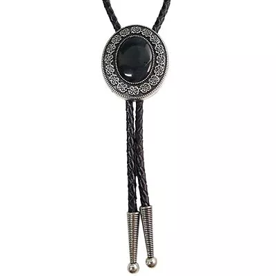 Vintage Native American Style Alloy Fashion Bolo Tie Bow Tie For Mens Black Onyx • $15.08