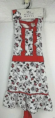 DISNEY Minnie Mouse Adult Size Full-Length Frill Dress Apron 100% Cotton NWT • $34.39