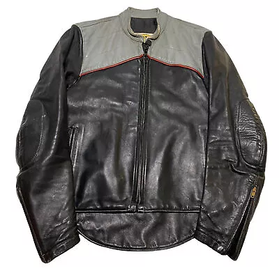 Vintage Bates California Leather Cafe Racer Jacket Black Size 38 W4 • $225