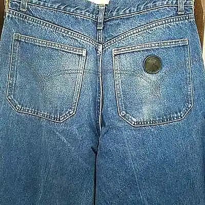 Vintage Moschino Peace Sign Button Fly Medium Denim Jeans Mens 36 • $90