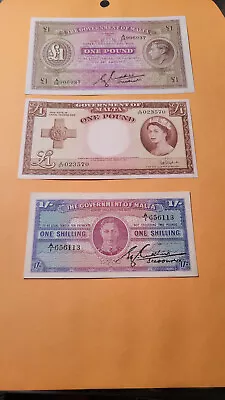 3 Malta Banknotes Rare • $450