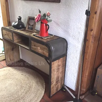 Rustic Industrial Console Table Sideboard Hall Hallway Furniture Vintage Style • £214.80