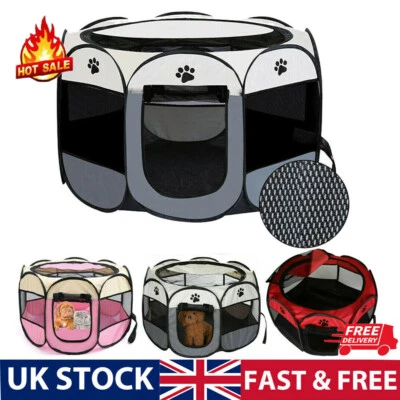 £7.65 • Buy Soft Foldable Fabric Dog Crate Cat Cage Pet Portable Travel Puppy Play Pen Tent