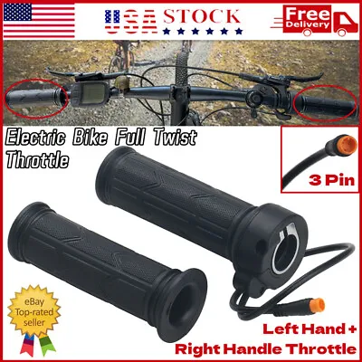 Electric Bike Full Twist Throttle Ebike Left Right Hand 3Pin Grip Twist Throttle • $16.49