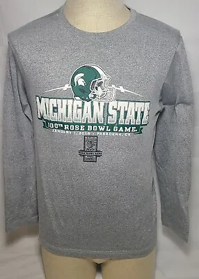Jansport Michigan State Spartans 2014 Rose Bowl L/S Gray T-Shirt Medium ~ Used • $14.35