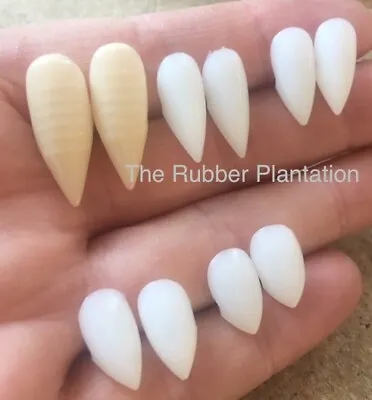 White Vampire Dracula Fangs Caps Teeth Fancy Dress With Putty Adhesive Halloween • £3.49