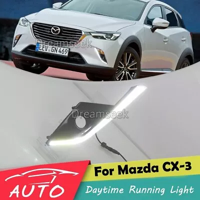 New Drl For Mazda Cx-3 Cx3 2016-2024 Car Led Daytime Running Light Fog Lamp • $68.99