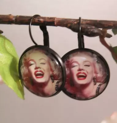 Marilyn Monroe  20mm Glass Cabochon Leverback Earrings • $7.99