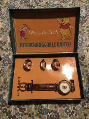 $35 • Buy VINTAGE Fossil For Disney Winnie The Pooh Interchangeable Watch In Original Box