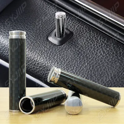 4Pcs For Car Door Pins Cover Modified Door Lock Pins Black Carbon Fiber For Benz • $11.98