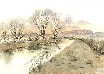Peter Wardle (1929-2016) - 1993 Watercolour Fading Light Westport Canal • £98