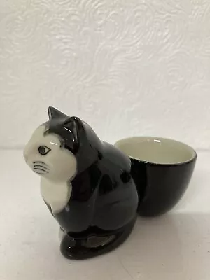 Quail Ceramics Egg Cup Black & White Cat • £12