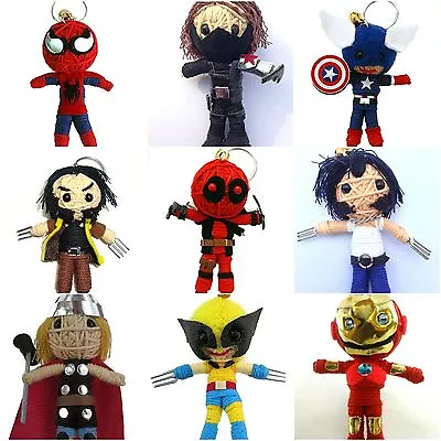 Choose Superhero Deadpool Avengers Voodoo String Doll Keychain UK SELLER • £6.99