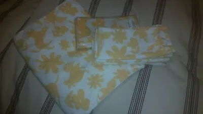  Pottery Barn Mexican Animal Print Yellow White Table Runner Napkin Set • $59