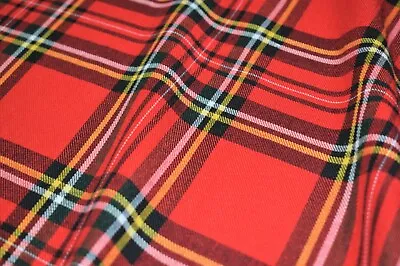£6.49 • Buy Fashion Tartan Plaid Check Polyviscose Fabric 150cm Wide Royal Stewart Scottish