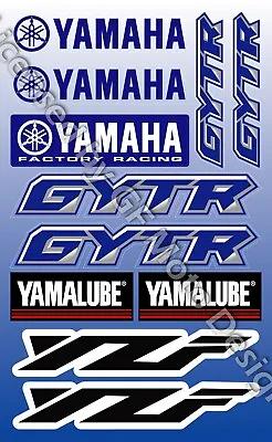 YZF GYTR Yamalube Decals Set Laminated Stickers YZF-R1 YZF-R6 YZ-F 450  • $8.12