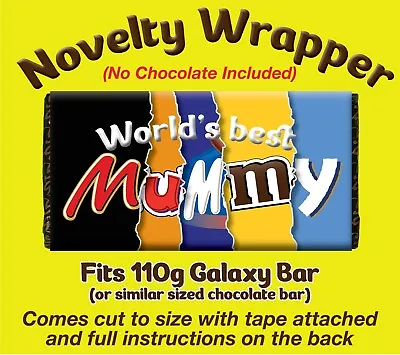  Worlds Best Mummy  NOVELTY FUN CHOCOLATE BAR WRAPPER (No Chocolate Included) • £1.99