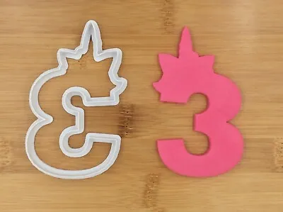 $7.20 • Buy Unicorn Number Three Digit 3 Cookie Cutter Biscuit Fondant Cake Mould 