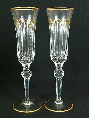 2 Faberge Operetta Operette Champagne Flutes Glass  9 7/8  H • $349.99