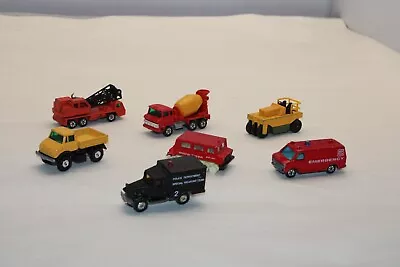 Vintage Lot Of 7 Tomica Diecast Cars Construction Vehicles Police Emergency • $34.99