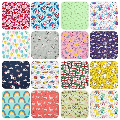 KIDS POLYCOTTON FABRIC Childrens Boy Girl Nursery Craft Material PER 1/2 METRE • £2.80