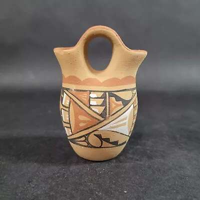 Miniature Jemez Pueblo Pottery Signed Wedding Vase Pot M. Chinana • $19.97