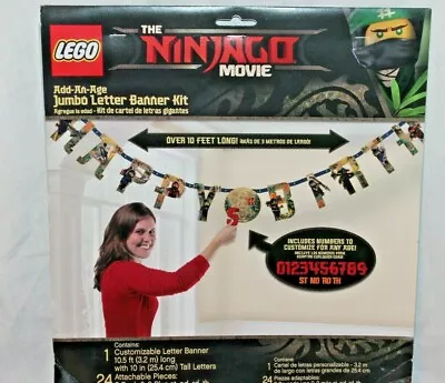 New Lego The Ninjago Movie Jumbo Letter Kit  Banner Party Supplies 10  Feet • $8