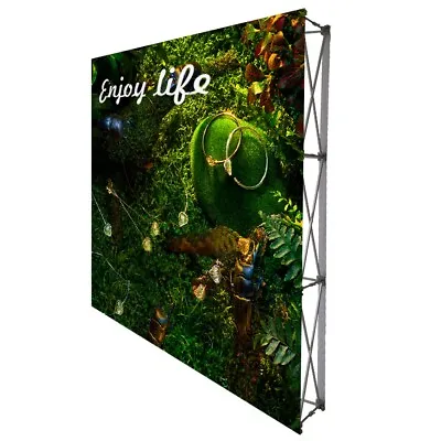 8x8ft Fabric Pop Up Display Stand Backdrop For Trade Show With Carrying Bag • $189.99