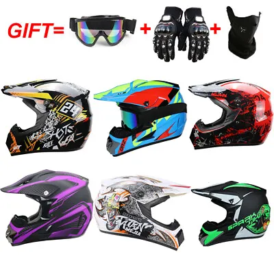 Off Road Dirt Bike ATV Motorcycle Helmet Racing Motocross Helmet+3PC Free Gift • $59.99