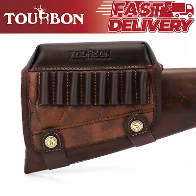 TOURBON PU Leather Buttstock Cheek Riser Rifle Shell Holder For 30-06308win • $29.69