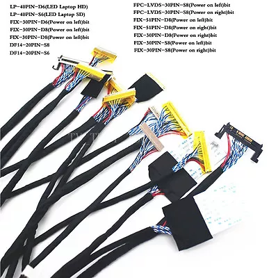 14Pcs Universal FPC/LVDS Cable 20 30 40Pin For 12''-65'' LCD Controller Board • $18.58