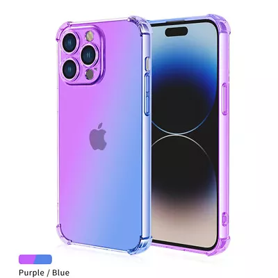 For IPhone 14 13 12 11 XS XR 6 7 8 Shockproof Aurora Gradient Clear Case Cover • $12.99