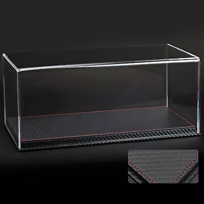 New Acrylic Display Case Show Case W Black PU Leather Base For 1/18 Car Model YK • $49.99