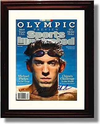 8x10 Framed Michael Phelps Autograph Promo Print -  On The Verge  2008 SI • $49.99