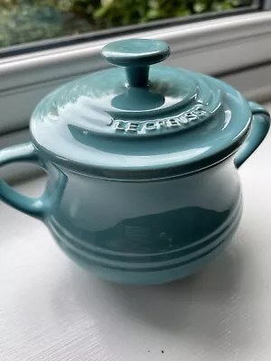 LE CREUSET Teal 0.5L Petite MINI Casserole Cocotte Pot Soup Dish & Lid Free Post • £20