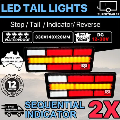 2X Sequential Indicator LED Tail Lights Trailer Ute Caravan Truck Stop 10-30V • $46.95