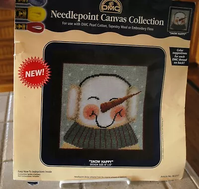 Vintage Needlepoint Canvas Snow Happy Fiddlestix 2001 Snowman 18ct • $10