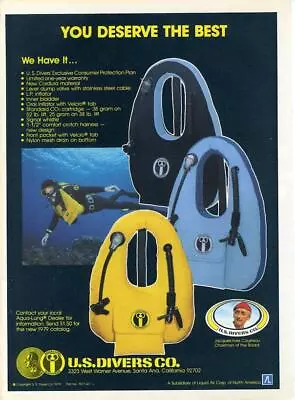 1979 U.S. Divers PRINT AD Scuba Diver Buoyancy Vest • $14.99