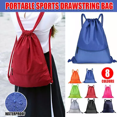 High Capacity Gym Sport Backpack Drawstring Bag Cinch Sack School Sports Bag AU • $10.15