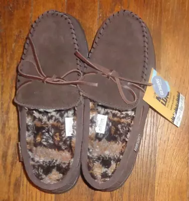 Men's Muk Luks Brown Faux Sheepskin Slippers Size 11 • $17.50