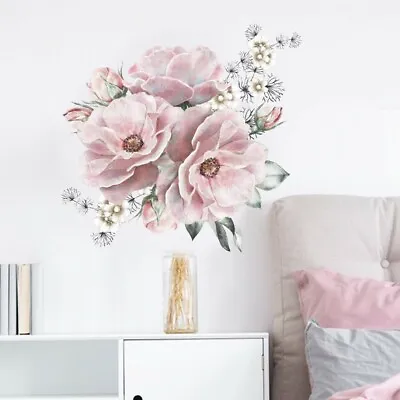£5.59 • Buy Large Peony Rose Flower Art Wall Sticker Living Room Home Decal Background DIY