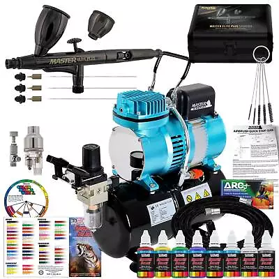 Master Airbrush PRO-120 Ultimate System & Tank Compressor Airbrush Paint Set • $289.99