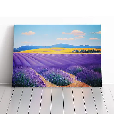 Awesome Lavender Flower Field Canvas Wall Art Print Framed Picture Home Decor • £24.95