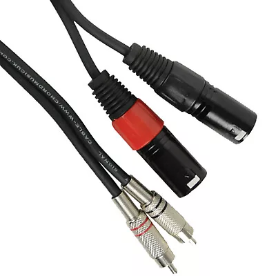 2 X Male XLR To 2 X RCA Phono Plug Twin Lead / Audio Signal Patch Cable • £6.82