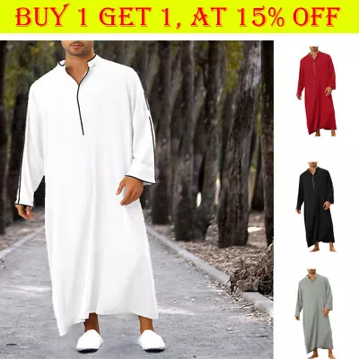 Luxury Colour Uae SAUDI Thobe Jubba Mens Ramadan Eid Umrah Hajj Islamic Gift • £16.09