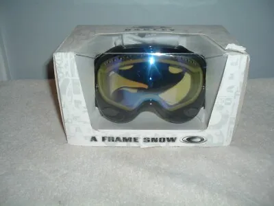 NEW Oakley A Frame Ski/Snowboard Goggles Jet Black / HI YEL Frame CLEAN UNUSED • $69.99