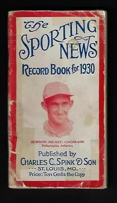 1930 Sporting News Record Book Mickey Cochrane Phila A's On Cover - EX • $15.95