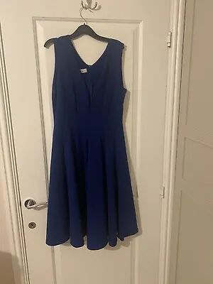 £10 • Buy Size 14 WalG Cobalt Blue Fit And Flare Skater Dress - Worn Once