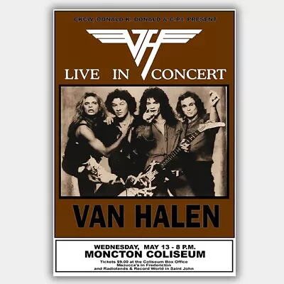 Van Halen Moncton Coliseum Concert Poster • $21.99